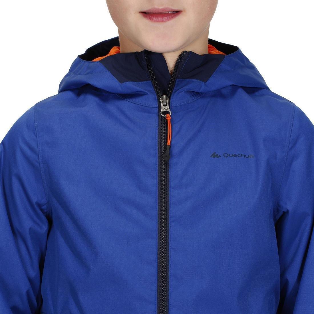 8-9Y Kids' Waterproof Hiking Jacket - MH500 Aged 7-15, Deep Blue, No Color, large image number 14