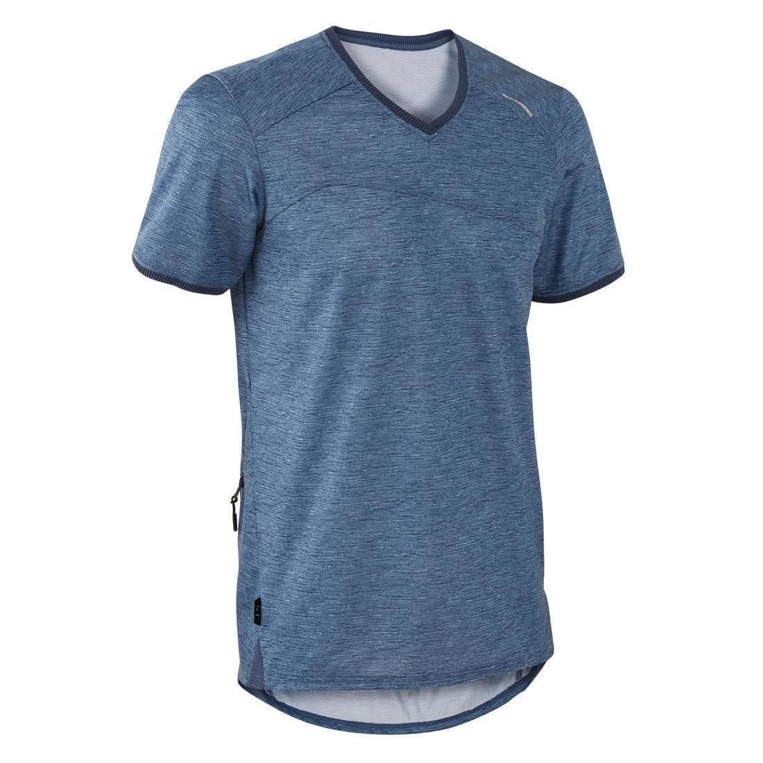 Small  ST 100 Short-Sleeved Mountain Biking Jersey, Whale Grey, No Color, large image number 0