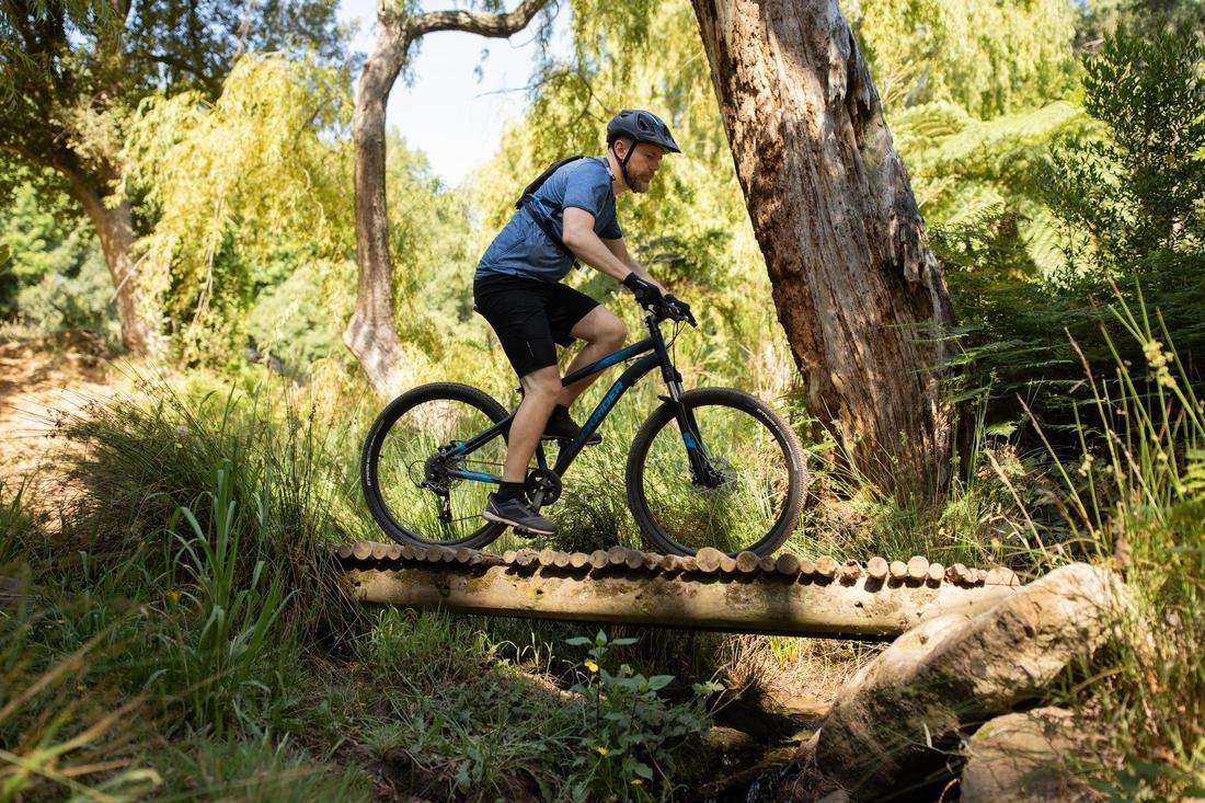 Small  ST 100 Short-Sleeved Mountain Biking Jersey, Whale Grey, No Color, large image number 2