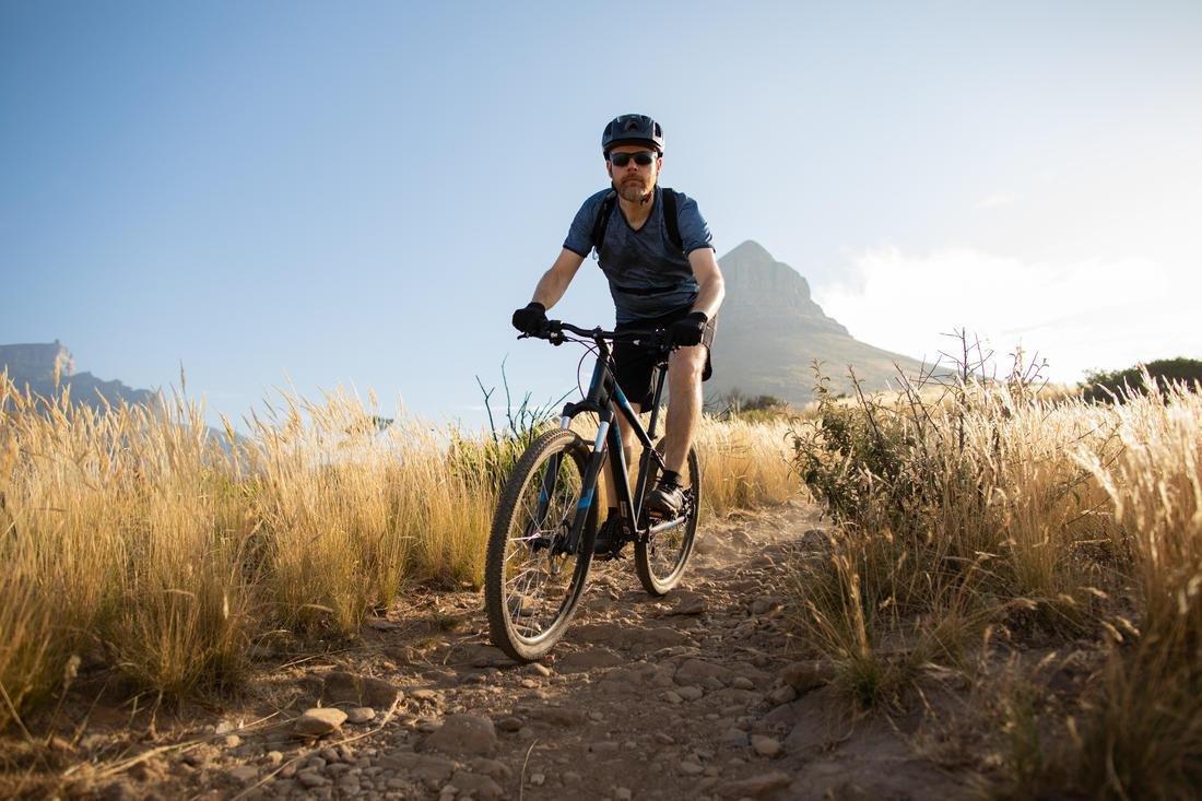 Small  ST 100 Short-Sleeved Mountain Biking Jersey, Whale Grey, No Color, large image number 8