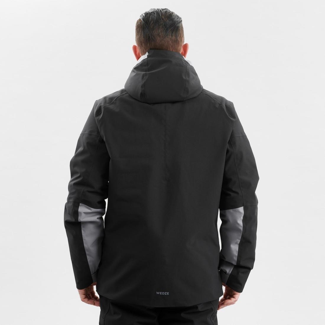 L  Mens Piste Ski Jacket, Black, No Color, large image number 3