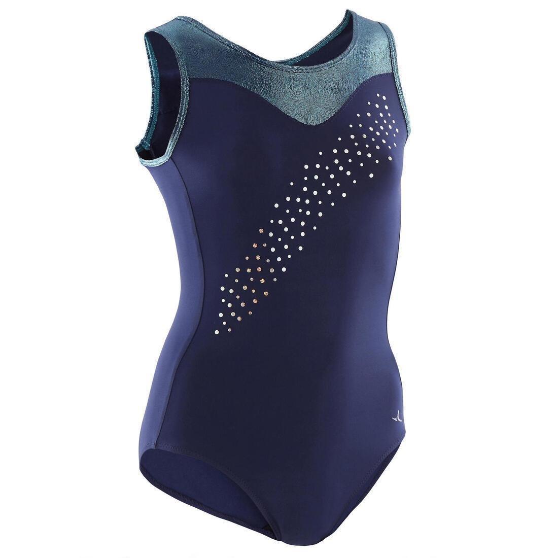 12-13 Years  Girls' Artistic Gymnastics Sleeveless Leotard, Black, No Color, large image number 5