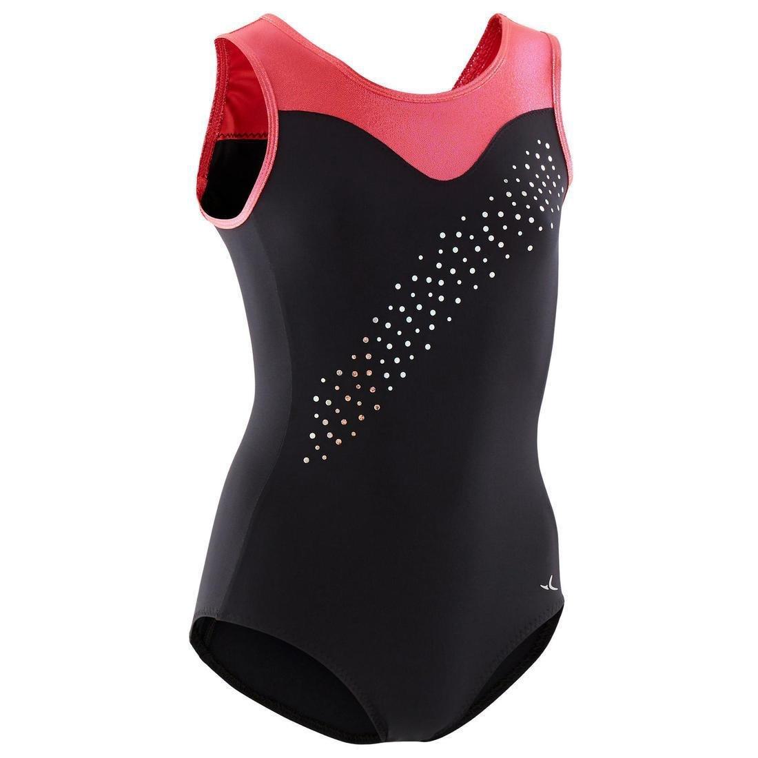 12-13 Years  Girls' Artistic Gymnastics Sleeveless Leotard, Black, No Color, large image number 13