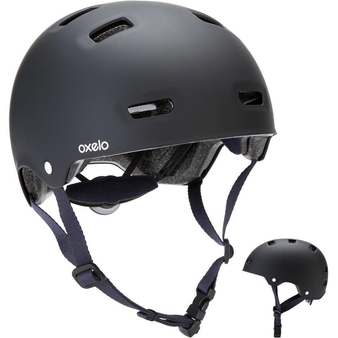 Oxelo 55 59 Cm Mf500 Inline Skating Skateboarding Scootering Helmet Black Azadea Qatar