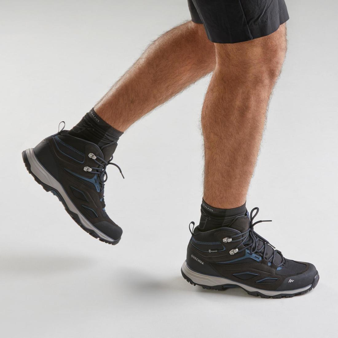 EU 47 Men's Waterproof Mountain Walking Shoes - MH100 Mid, Black, No Color, large image number 6