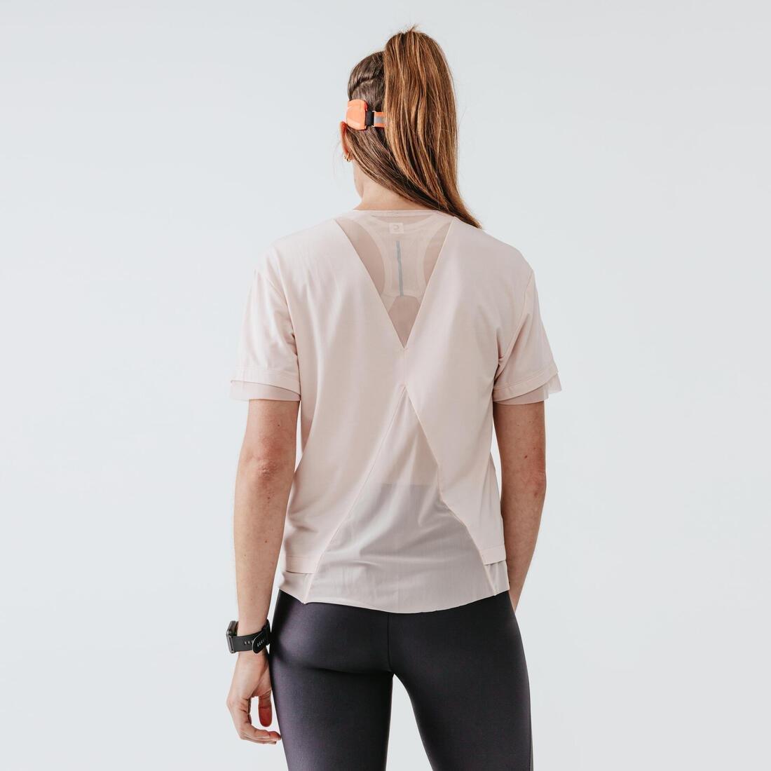 Large  Run Feel  Running T-Shirt, Pink, No Color, large image number 7