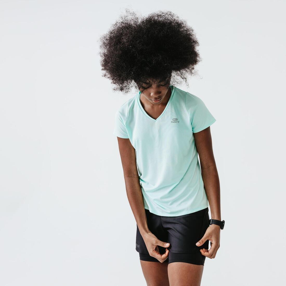 Small  Women's Running 2-in-1 Shorts with Built-In Tight Shorts Dry - Black, , large image number 3