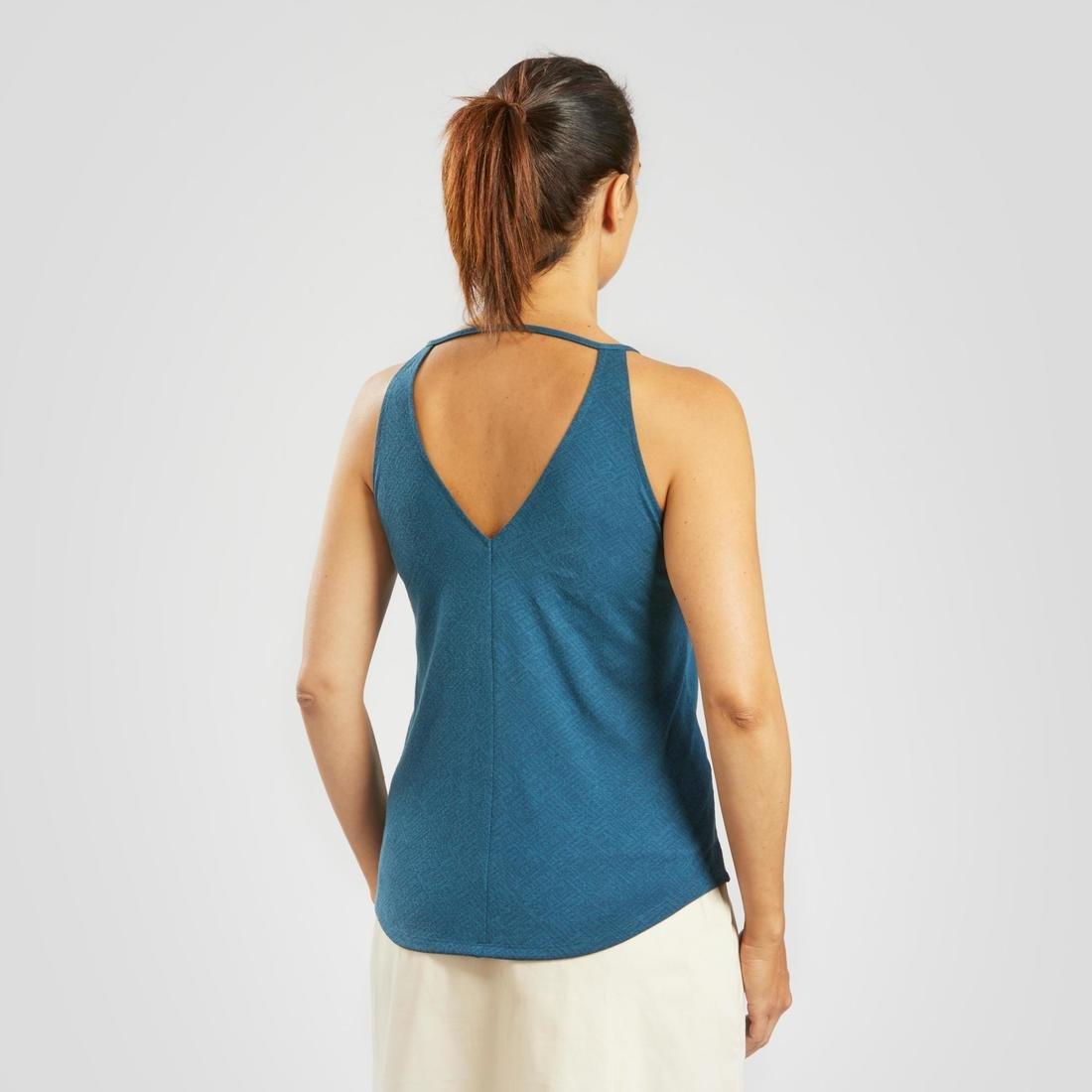 Small Women's Country Walking Vest Top NH500, Dark Petrol Blue, , large image number 3