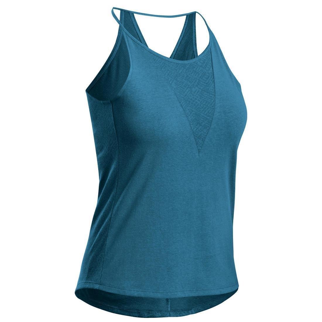 Small Women's Country Walking Vest Top NH500, Dark Petrol Blue, , large image number 8