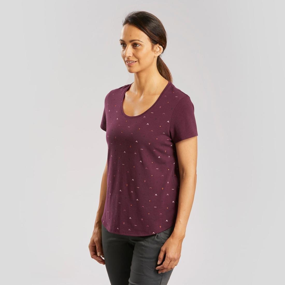 XL  Women's Contry Walking T-shirt - NH500, Bordeaux, , large image number 3