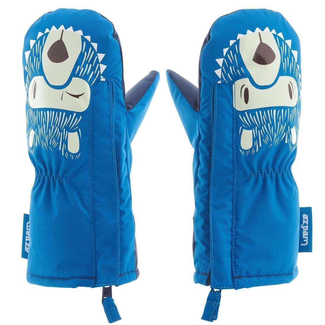 6- 12 Months  Wedze Oneslide Babies' Ski Mittens, Cobalt Blue, , large image number 0