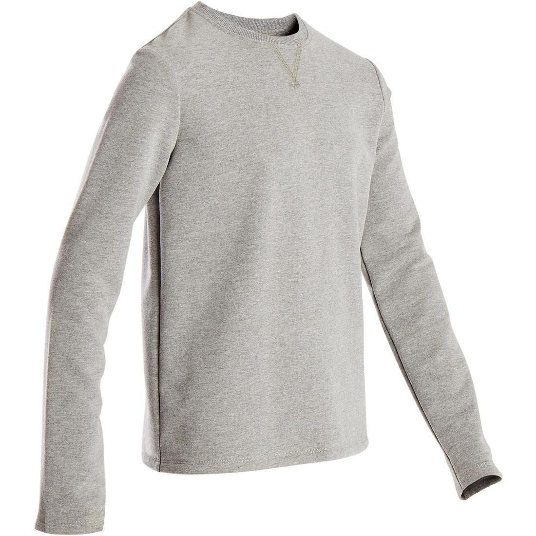 7-8 Yrs 100 Boys Gym Sweatshirt, Zinc Grey, , large image number 0