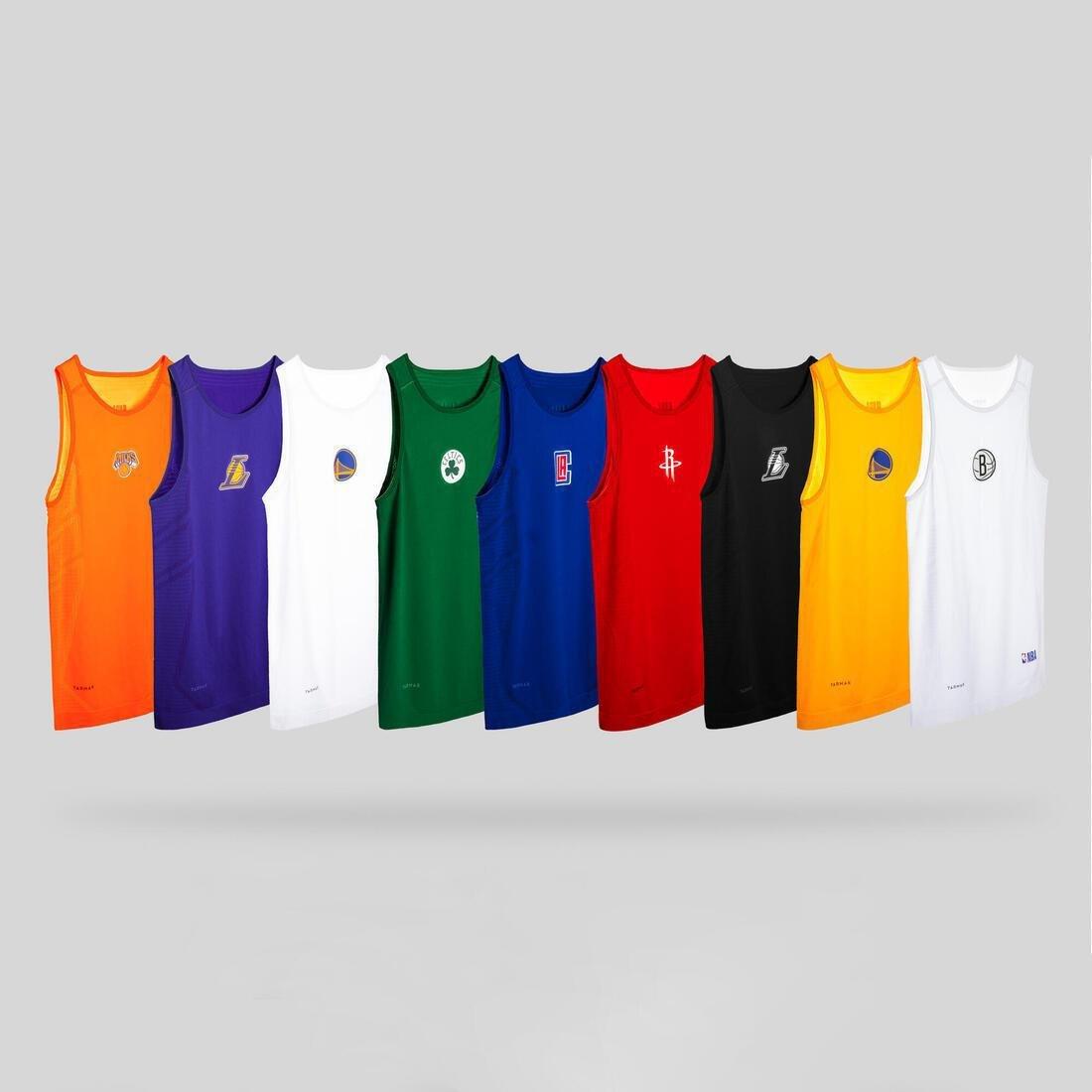 Medium  Men's Slim Fit Basketball Base Layer Jersey UT500, Black, , large image number 8