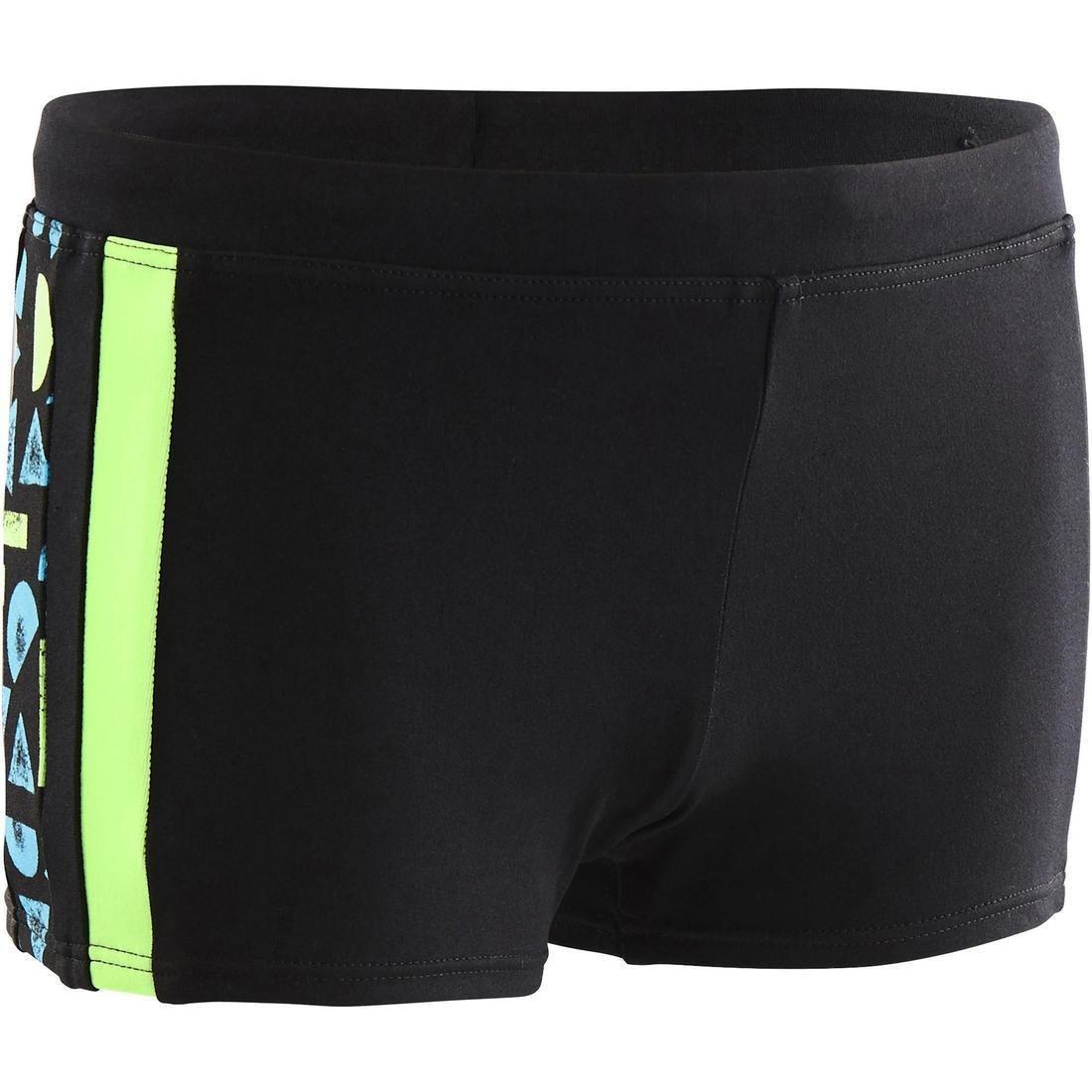 10-11Y  Boy's Yoke Swim Shorts, Black, , large image number 1