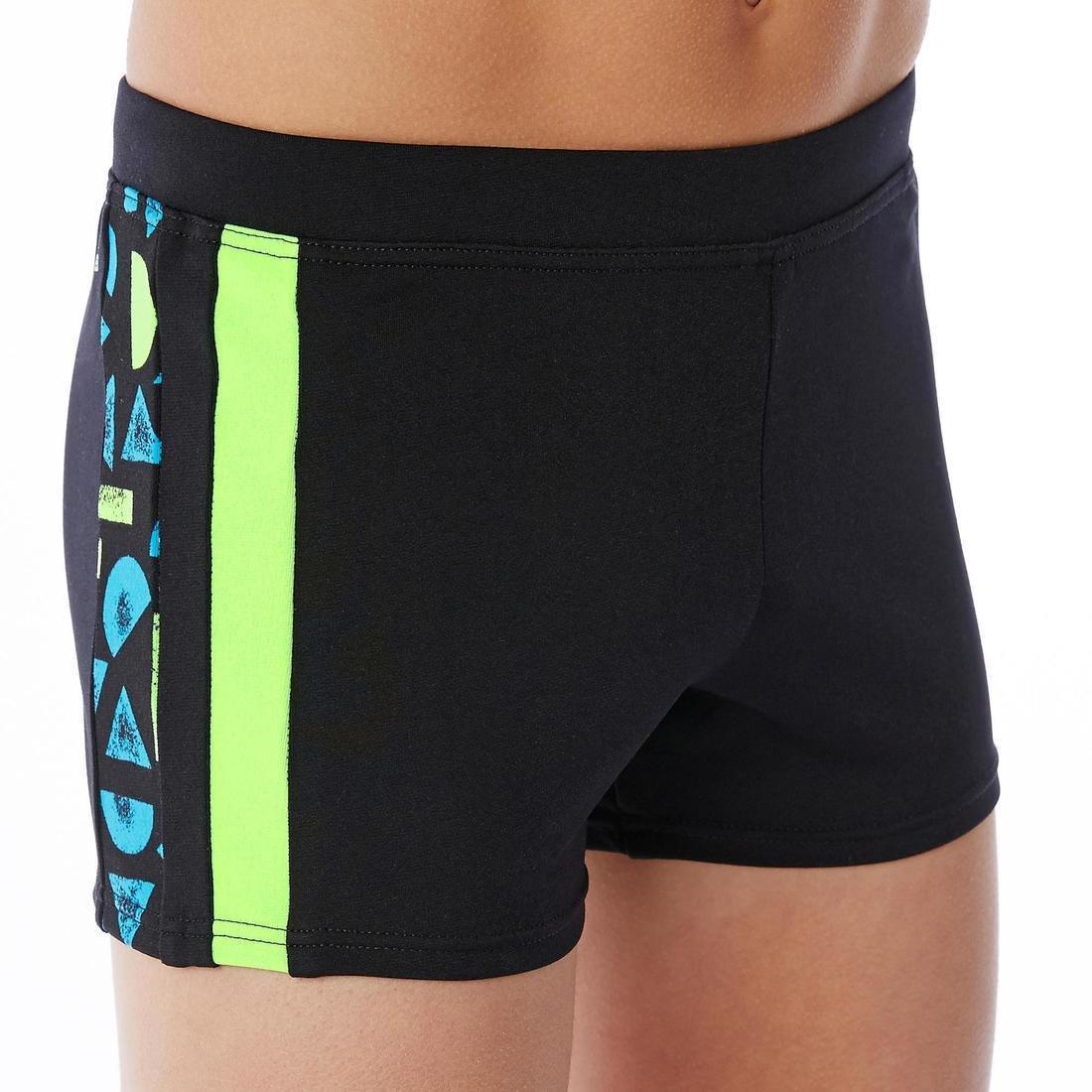 10-11Y  Boy's Yoke Swim Shorts, Black, , large image number 2