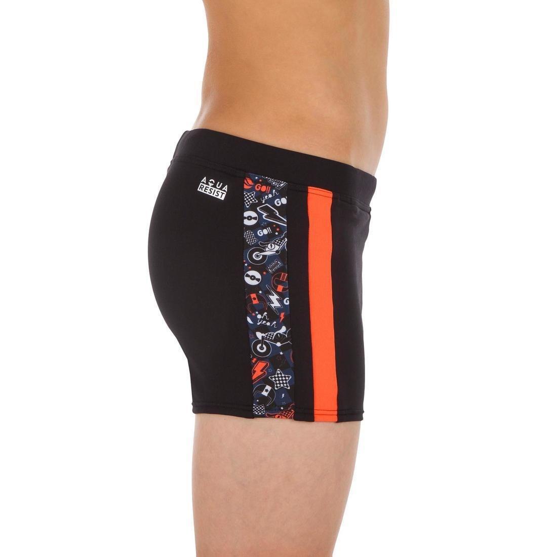 10-11Y  Boy's Yoke Swim Shorts, Black, , large image number 12