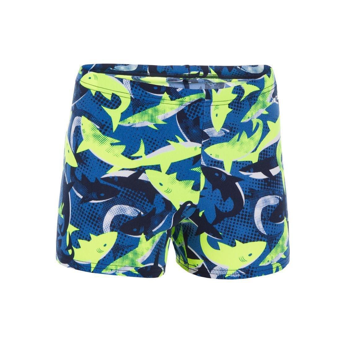 12-13Y 500 Fit Adibo Boy's Swimming Boxer Shorts, Fluo Yellow, , large image number 0