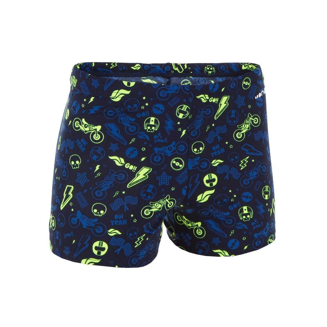 12-13Y 500 Fit Adibo Boy's Swimming Boxer Shorts, Fluo Yellow, , large image number 3