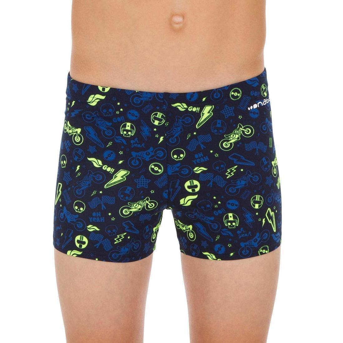 12-13Y 500 Fit Adibo Boy's Swimming Boxer Shorts, Fluo Yellow, , large image number 5