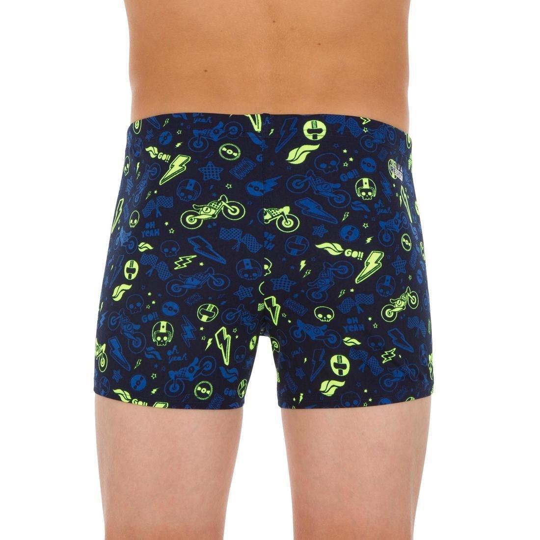 12-13Y 500 Fit Adibo Boy's Swimming Boxer Shorts, Fluo Yellow, , large image number 6