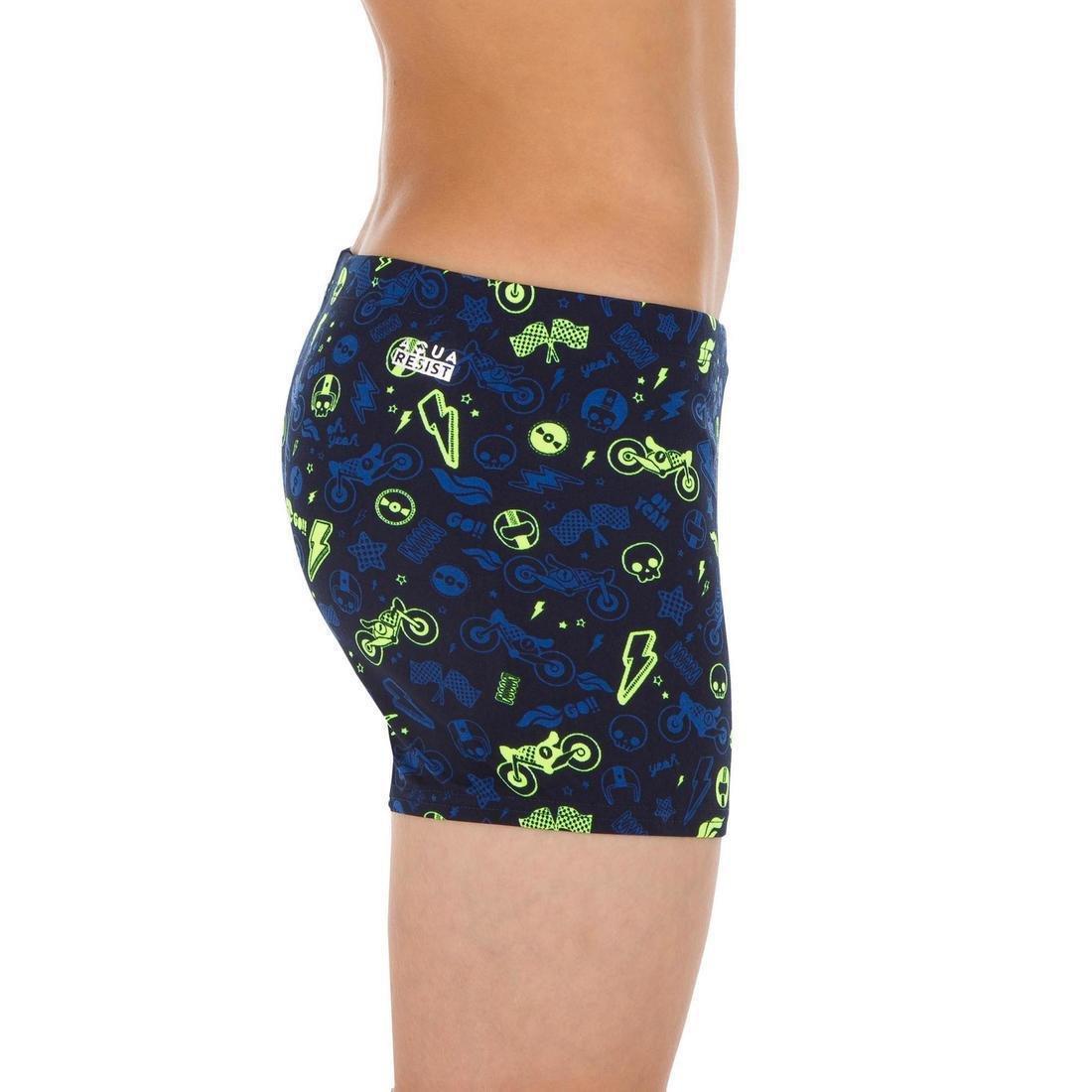12-13Y 500 Fit Adibo Boy's Swimming Boxer Shorts, Fluo Yellow, , large image number 7