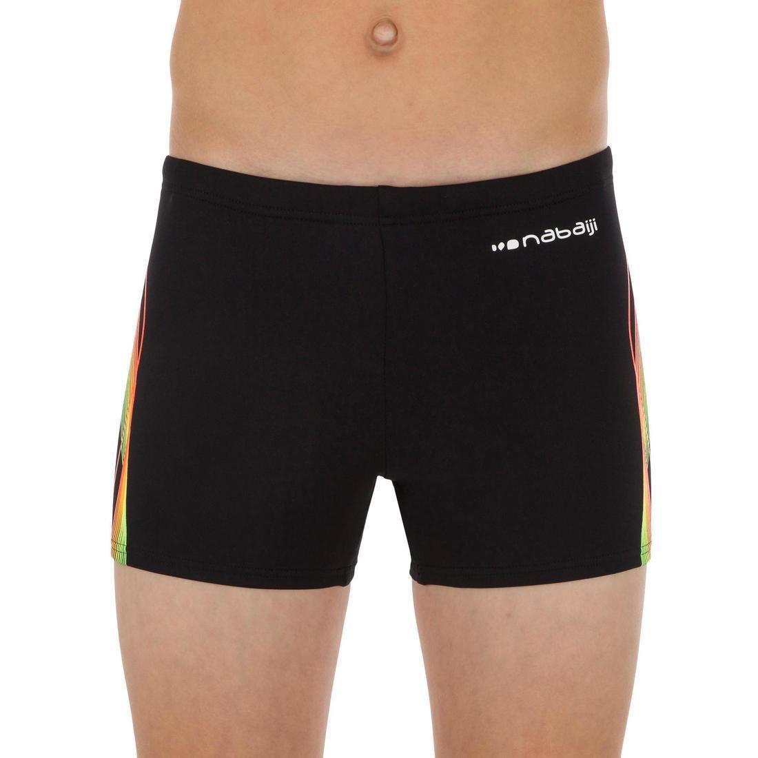 12-13Y 500 Fit Adibo Boy's Swimming Boxer Shorts, Fluo Yellow, , large image number 11