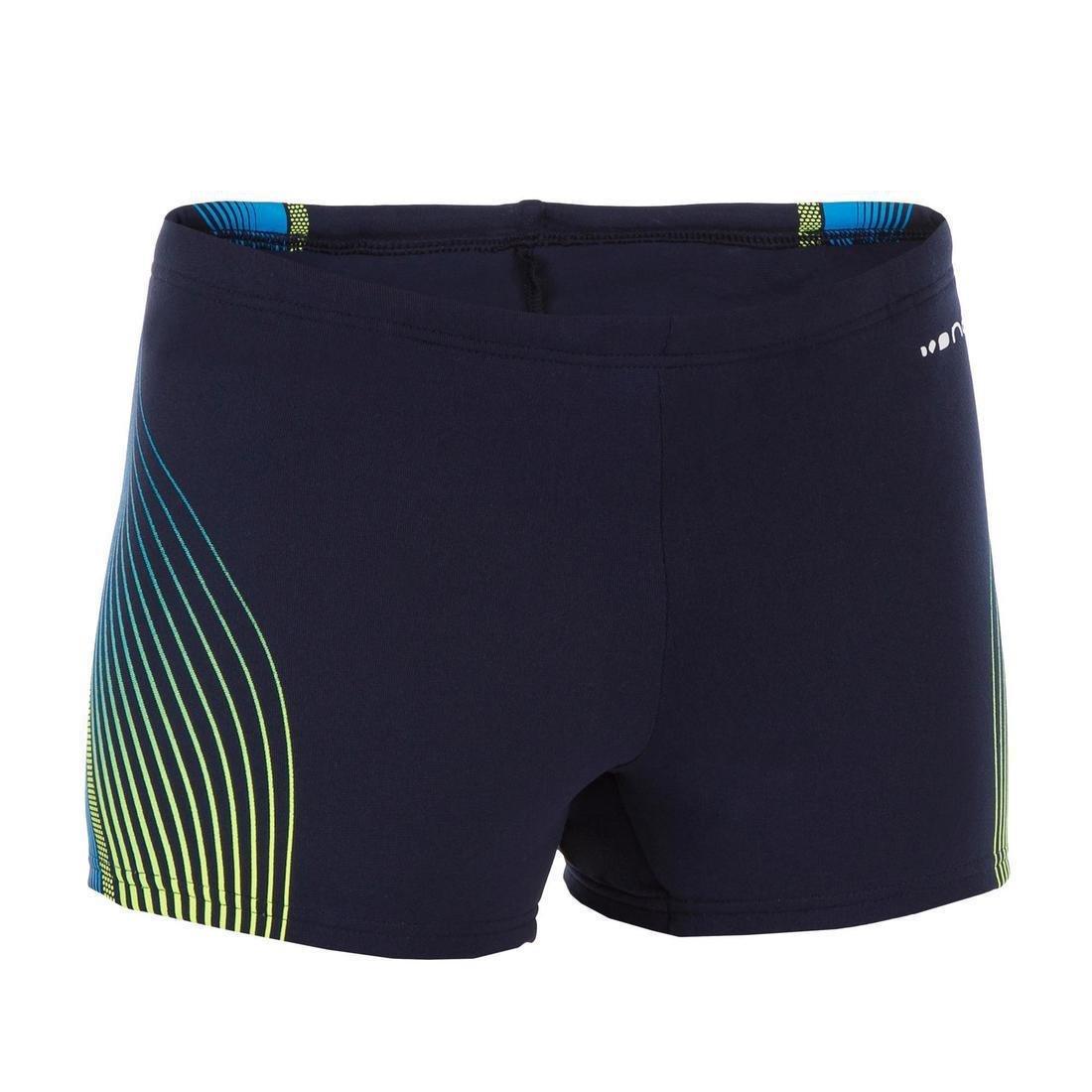 12-13Y 500 Fit Adibo Boy's Swimming Boxer Shorts, Fluo Yellow, , large image number 12