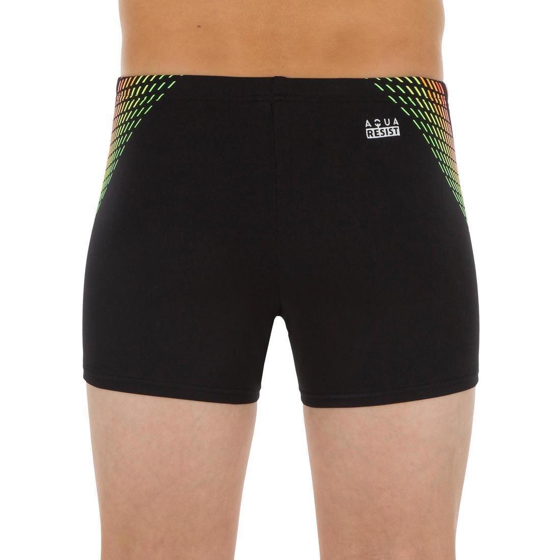 12-13Y 500 Fit Adibo Boy's Swimming Boxer Shorts, Fluo Yellow, , large image number 14