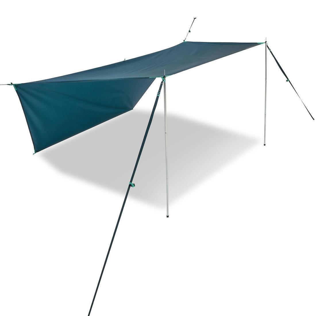 Multifunction Tarp Camping Shelter, Dark Petrol Blue, No Color, large image number 4