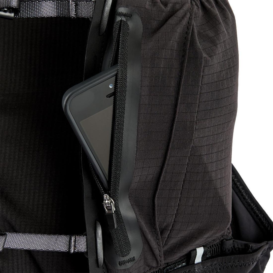 XS/S  Unisex Trail Running Hydration Gilet 5 L Flask Holder, Black, , large image number 5