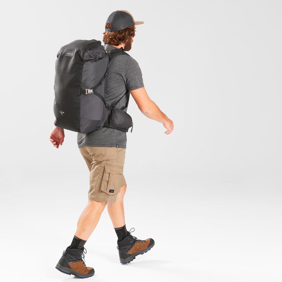 Unique Size  Trekking Travel Backpack 40 Litres | Travel 100, Black, , large image number 7
