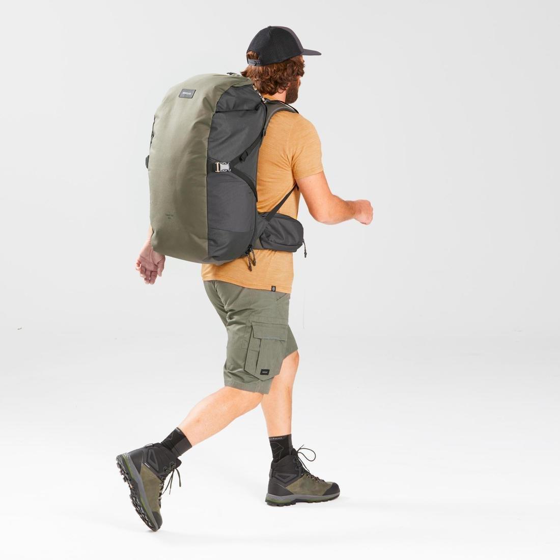 Unique Size  Trekking Travel Rucksack 60 Litres | Travel 100, Dark Ivy Green, , large image number 14