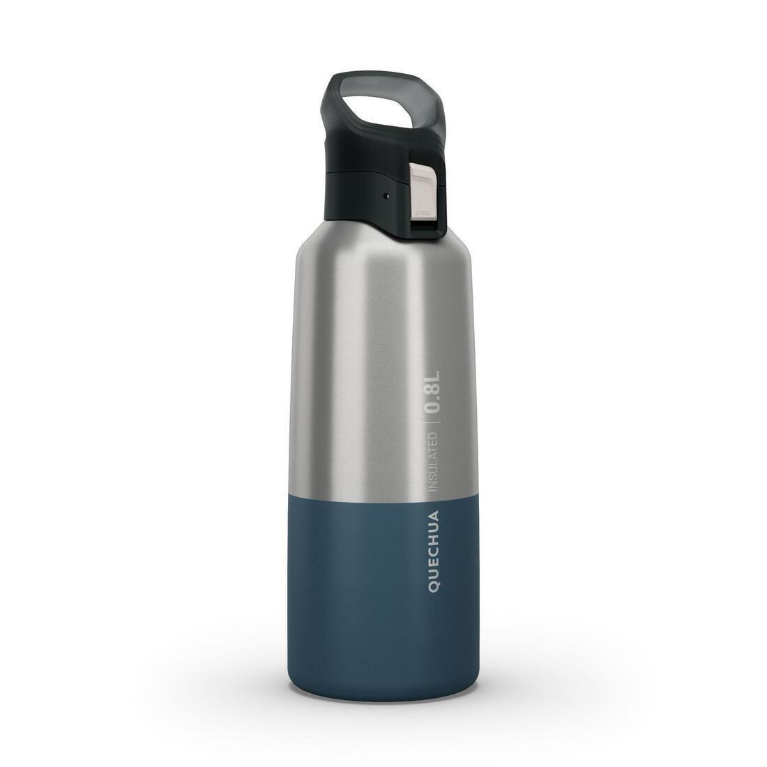 Unique Size  Insulated Stainless Steel Hiking Flask Mh500 0.8L, Dark Petrol Blue, , large image number 0