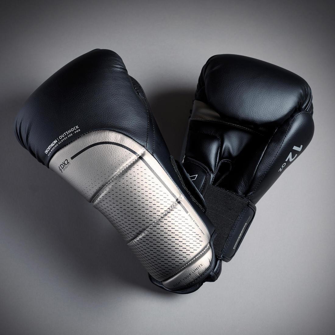 12 Oz Kickboxing Gloves 500, Black, No Color, large image number 2