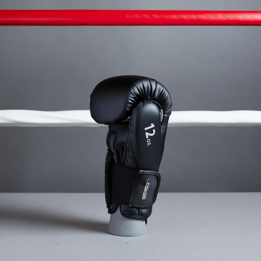 12 Oz Kickboxing Gloves 500, Black, No Color, large image number 6