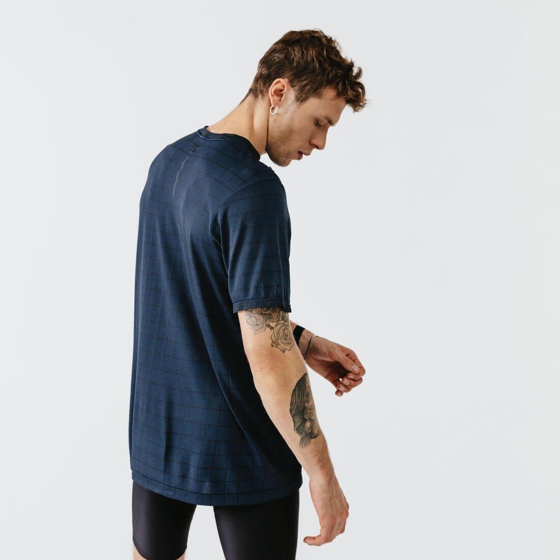 Small  Kalenji Dry+ Feel  Loose-Fitting Breathable Running T-Shirt, Dark Blue, , large image number 6