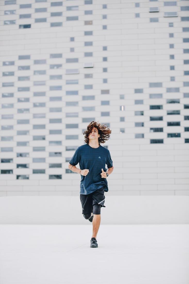 Small  Kalenji Dry+ Feel  Loose-Fitting Breathable Running T-Shirt, Dark Blue, , large image number 8