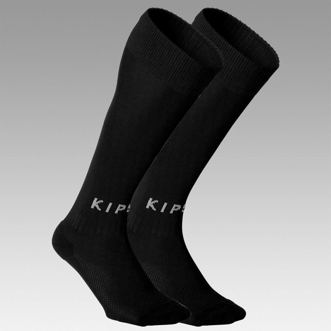 BLACK Adult Football Socks Essential, No Color, medium