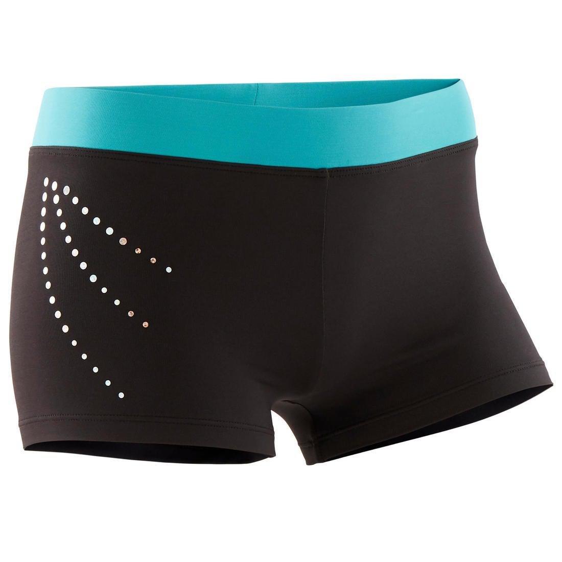 شورت رياضي للجمباز الفني للفتيات من سن 12-13 سنة - أسود, No Color, large image number 0