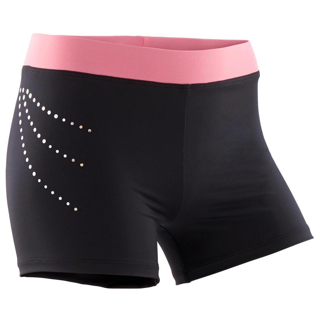 14-15 Years  Girls' Artistic Gymnastics Shorts - /Glitter, Black, No Color, large image number 4