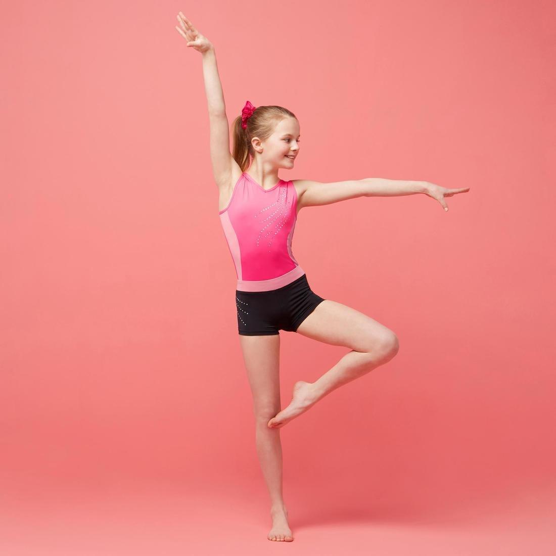 14-15 Years  Girls' Artistic Gymnastics Shorts - /Glitter, Black, No Color, large image number 5