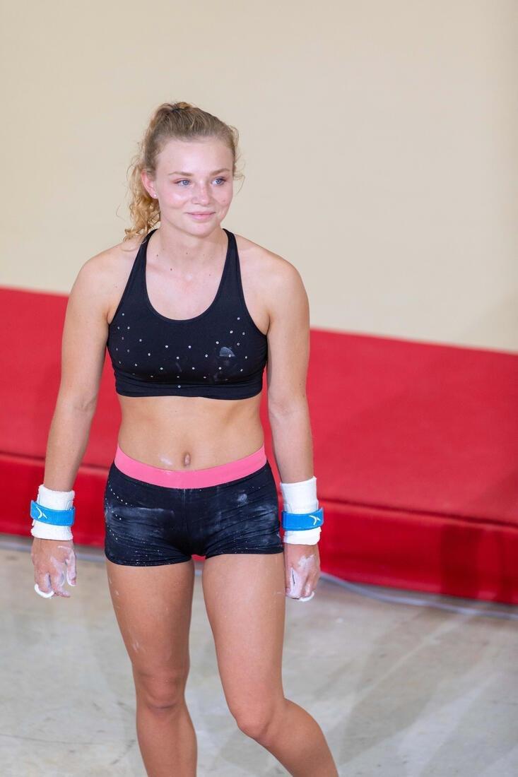 14-15 Years  Girls' Artistic Gymnastics Shorts - /Glitter, Black, No Color, large image number 14