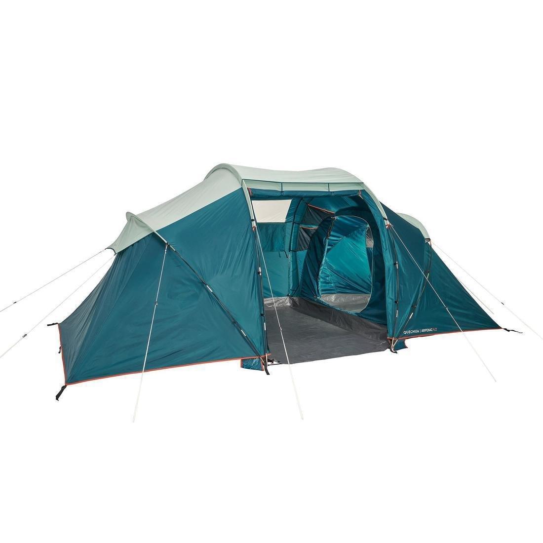 Camping Tent With Poles Arpenaz 4.2 4 People 2 Bedrooms, No Color, large image number 0