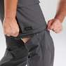 FORCLAZ - W34 L34  Men's Convertible Travel Trousers, Carbon Grey