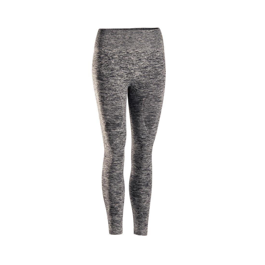 Small  Seamless 7/8 Dynamic Yoga Leggings - Mottled, Dark Grey, , large image number 1