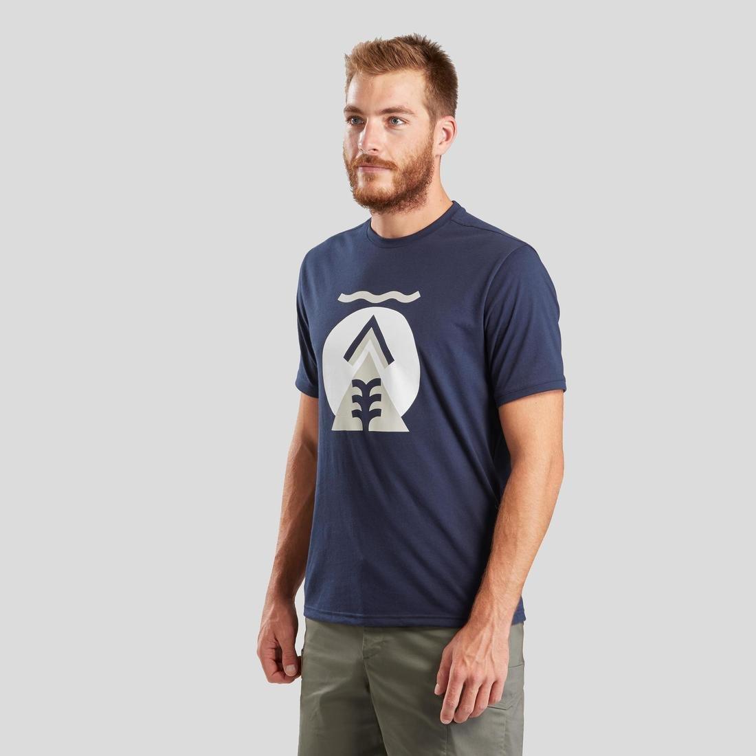 2Xl  Techtil 100 Short-Sleeved Hiking T-Shirt - Mottled, Navy Blue, , large image number 1