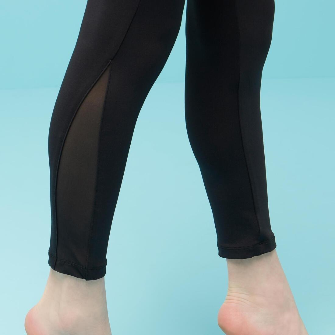8-9Y  Girls' Artistic Gymnastics Leggings - Black/Sequins, No Color, large image number 12