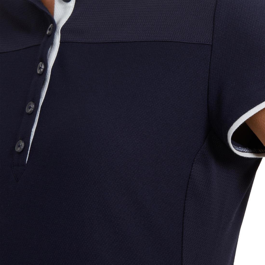 M  Women's Short-Sleeved Horse Riding Polo Shirt 500, Navy, , large image number 8