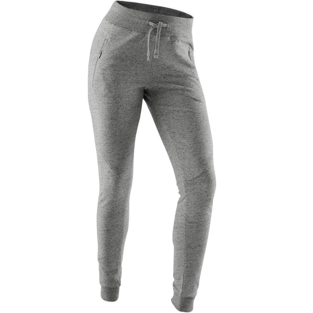 Womens Warm Slim-Fit Fitness Zipper Jogging Bottoms, Navy, , large image number 14