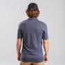 FORCLAZ - Large  Men's Merino Wool Trekking Travel Polo Shirt - TRAVEL 500, Asphalt Blue